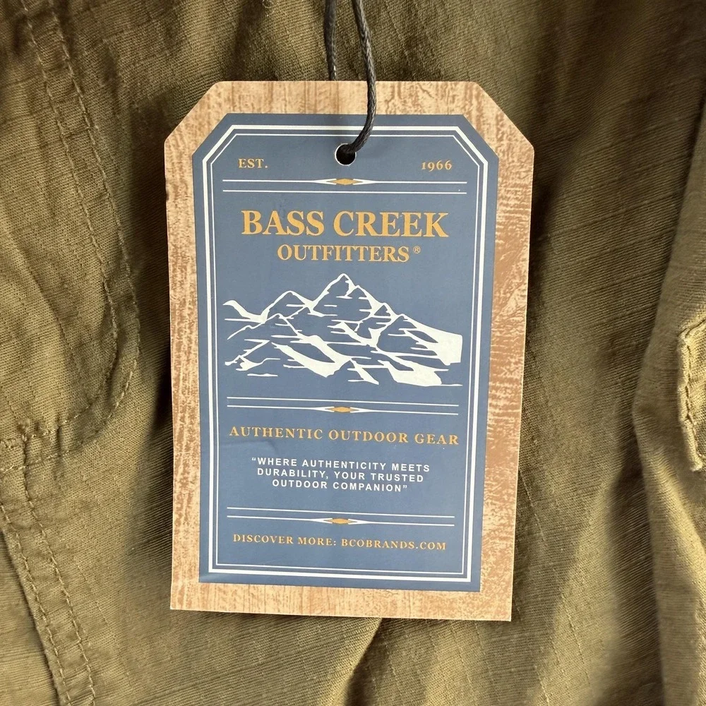Bass Creek Outfitters Cargo Shorts Mens 40 Green Stretch Outdoor Casual Summer